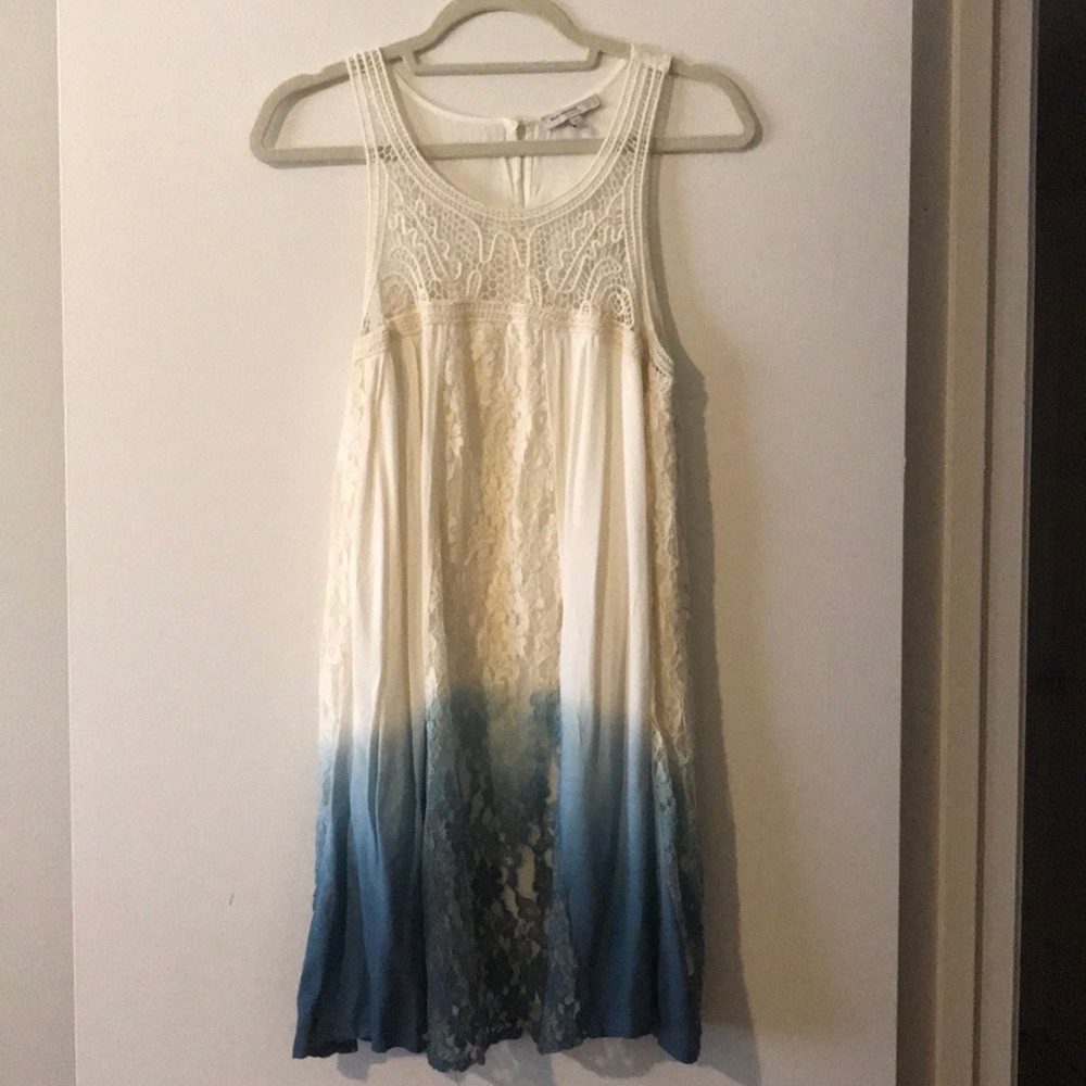 Ombré sleeveless lace panel dress